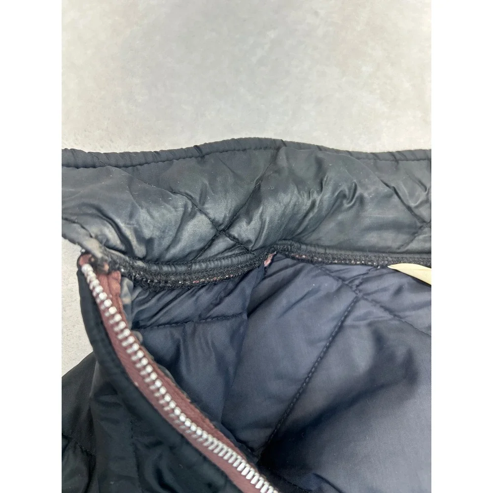 Vintage Don-Jac Quilted Jacket Mens L Black Zip Up Diamond Pattern Workwear